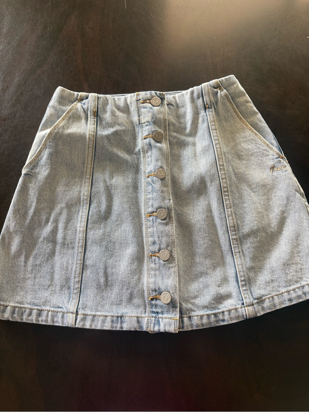 Aritzia Wilfred Free mini denim skirt